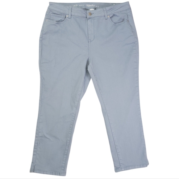 Westport Womens Blue Denim Classic Fit Ankle Jeans Size 14P - Picture 1 of 13